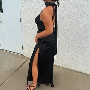 Azazie Elegant Black Backless Gown